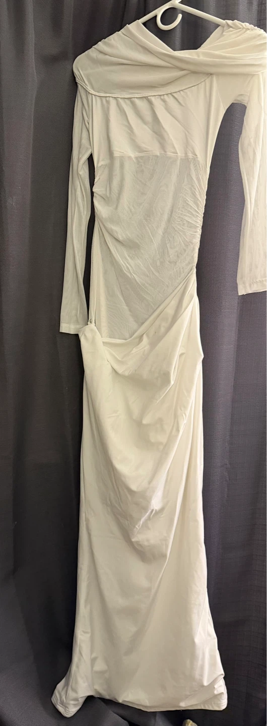White Ruched Maxi Dress - photo 2