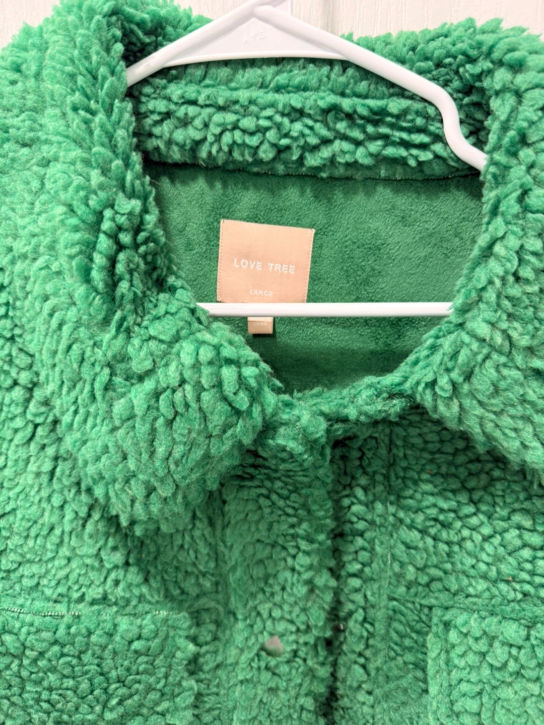 LOVE TREE Green Teddy Fleece Jacket - Large - photo 2