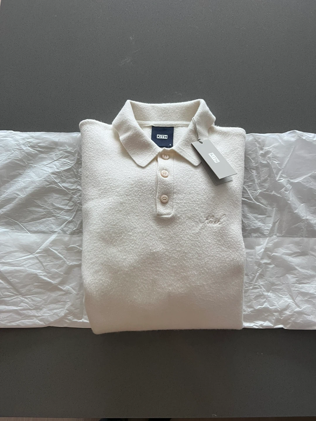 $195 KITH UNWORN W/ TAGS MARINO WOOL LONG SLEEVE POLO SIZE SMALL