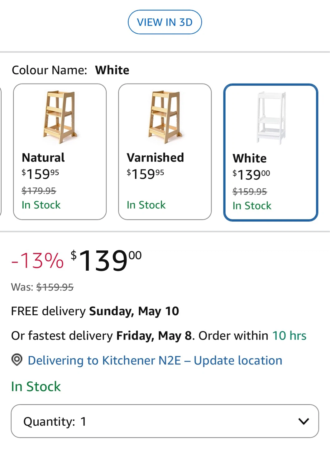 Stepup Baby Toddler Tower - White