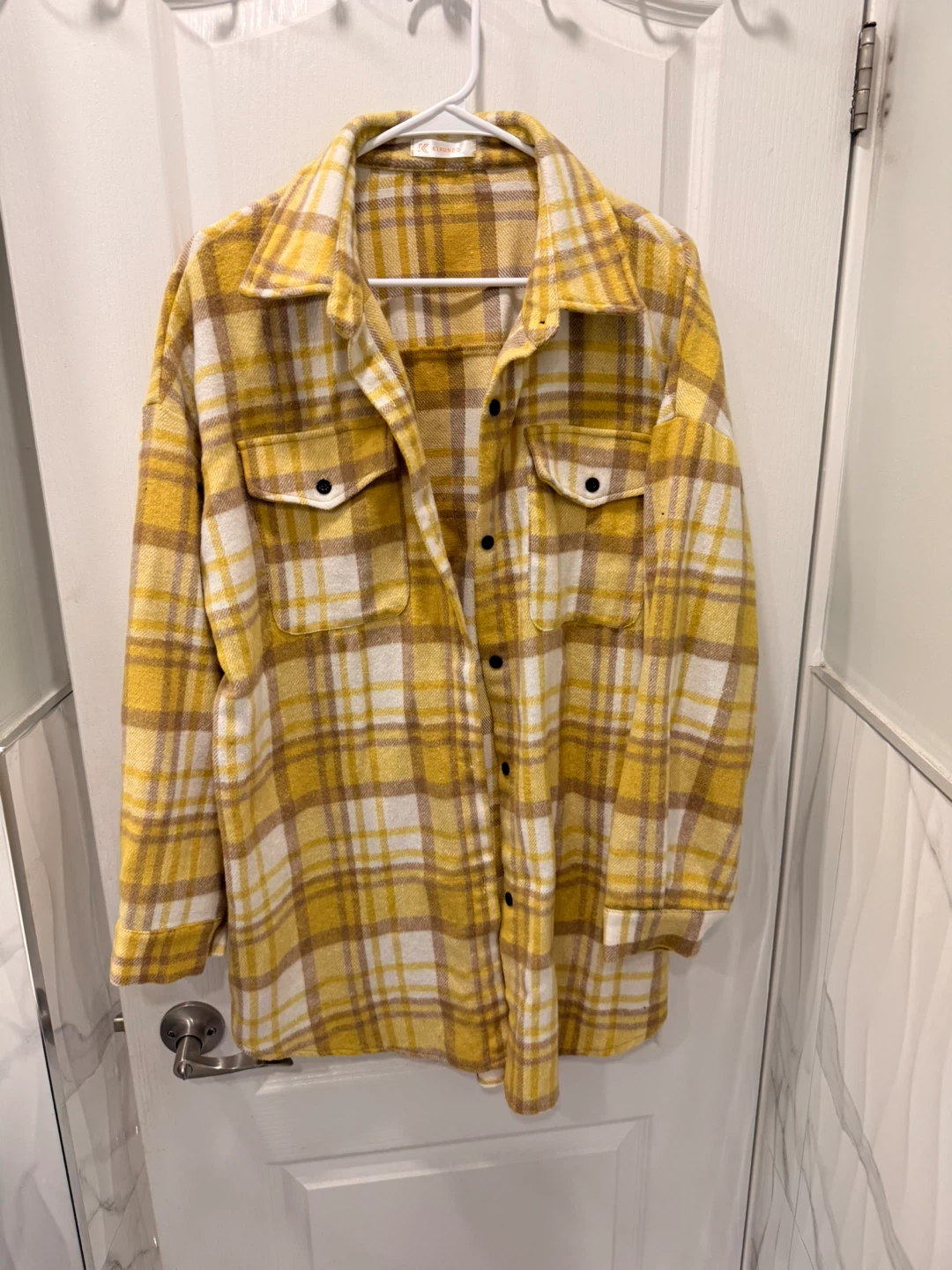 KIRUNDO Yellow Plaid Flannel Shirt - Size XL