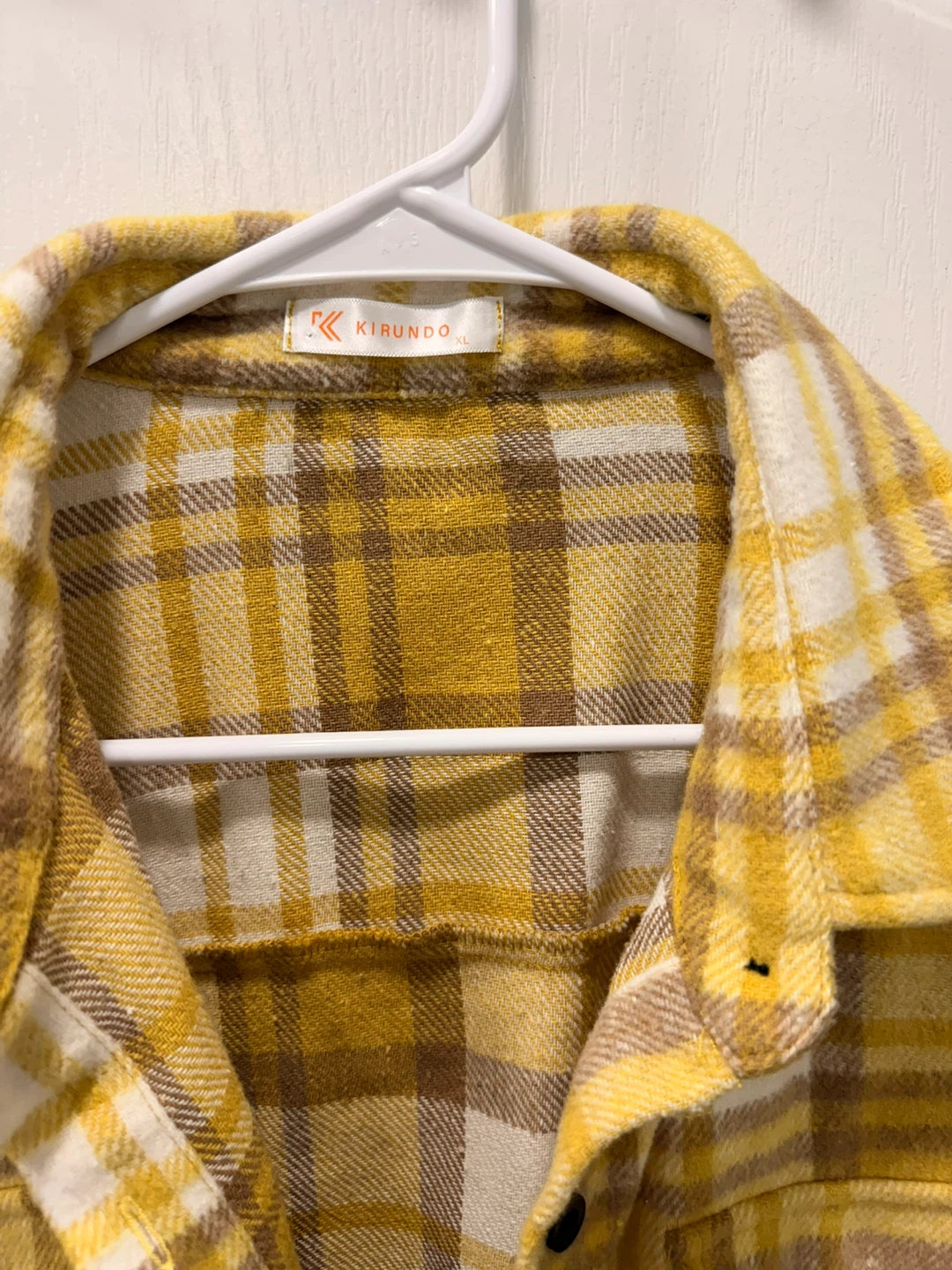KIRUNDO Yellow Plaid Flannel Shirt - Size XL - photo 2