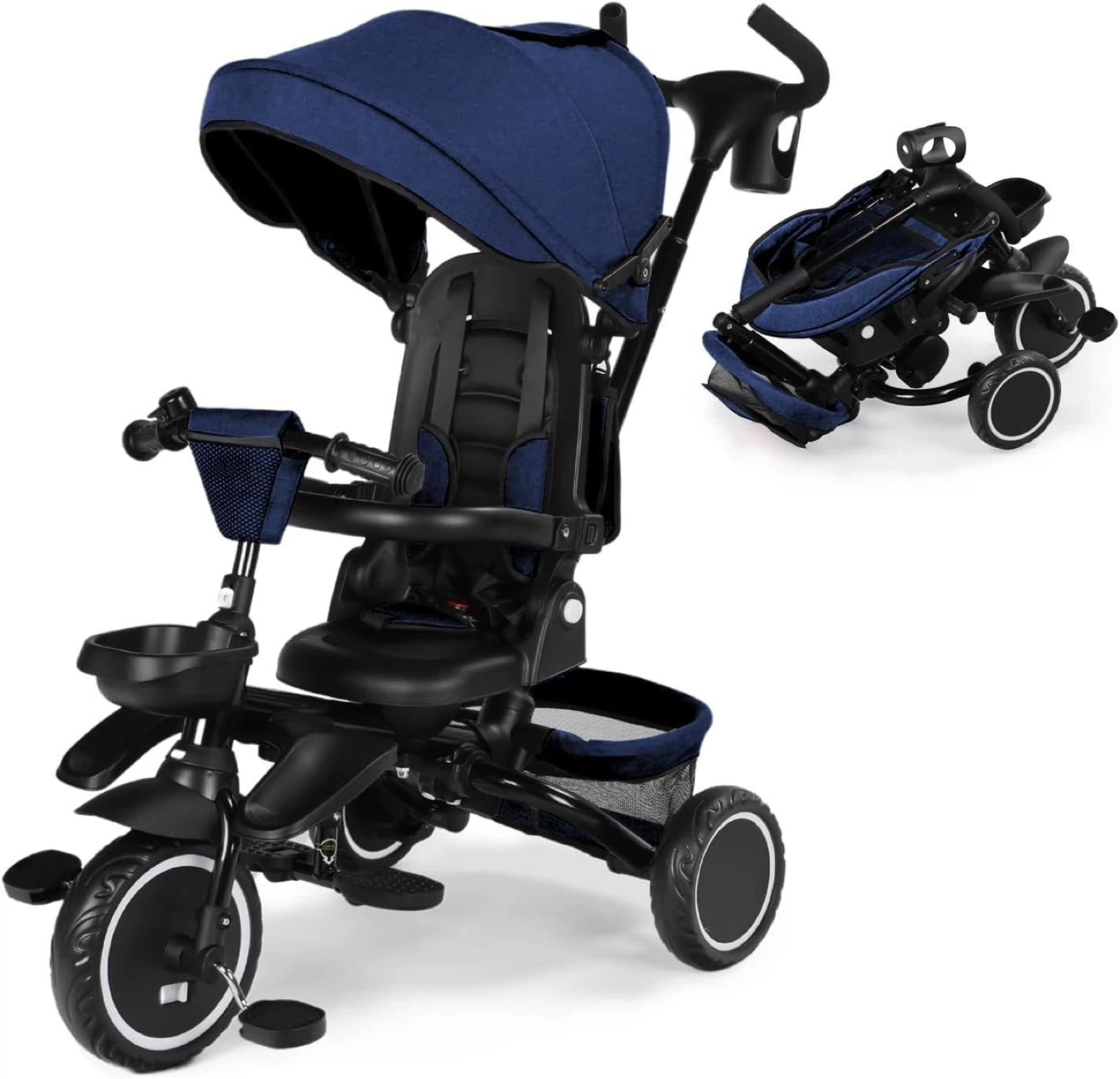 Folding Tricycle with Canopy and Parent Handle - photo 3