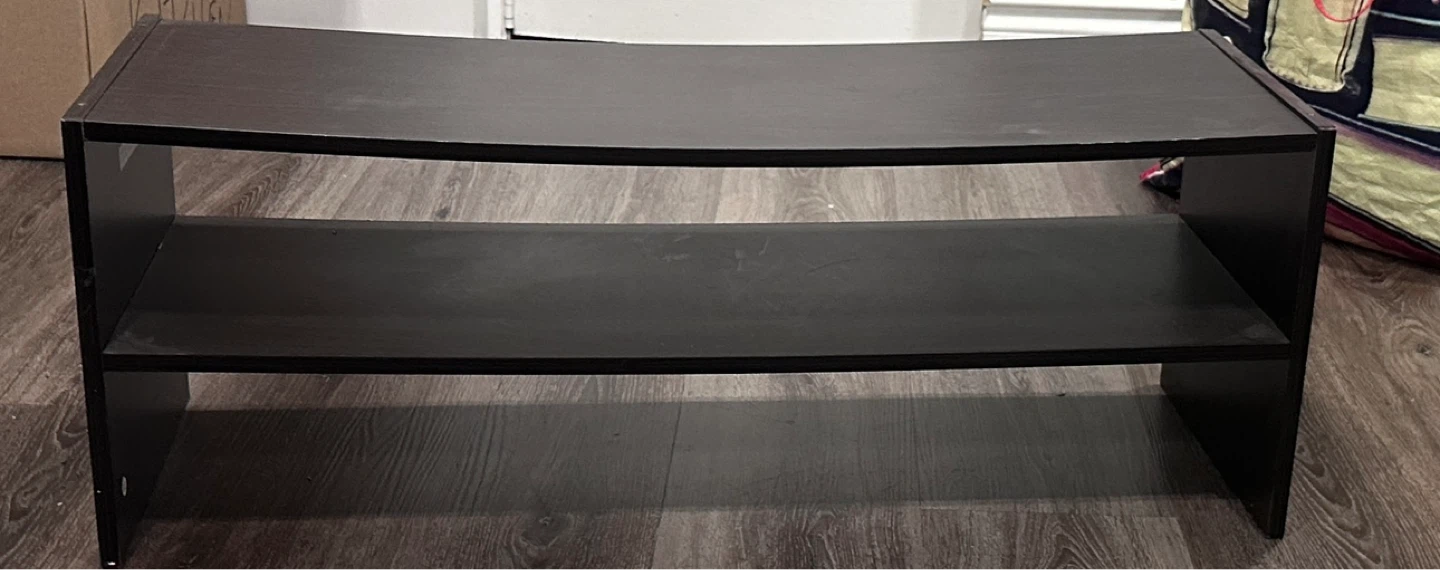 Black 2-Tier Shelf Unit - photo 2
