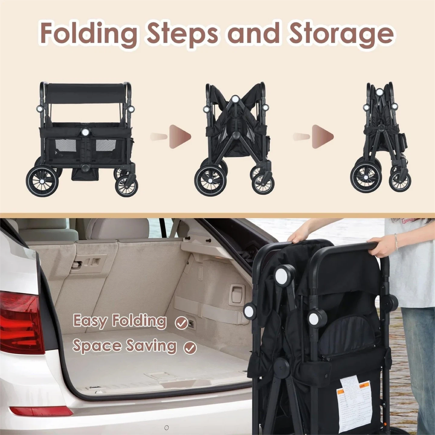 Black Double Wagon Stroller - photo 3