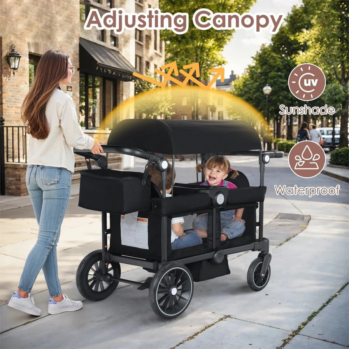 Black Double Wagon Stroller - photo 4