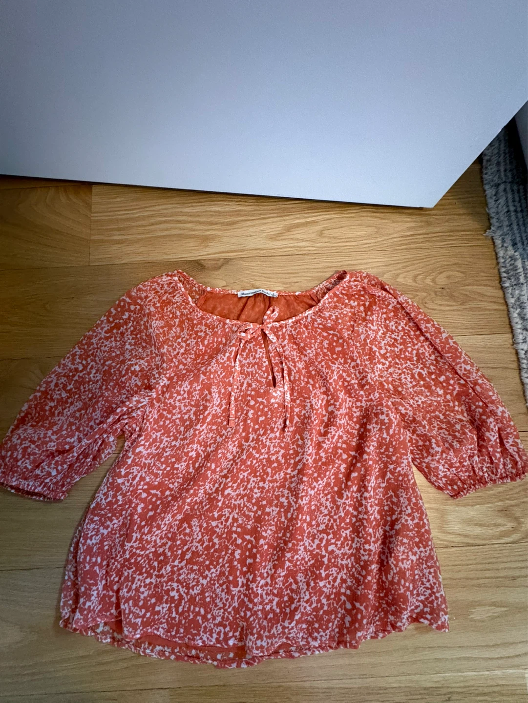 Abercrombie & Fitch Women's Orange Floral Print Blouse Size S - photo 2