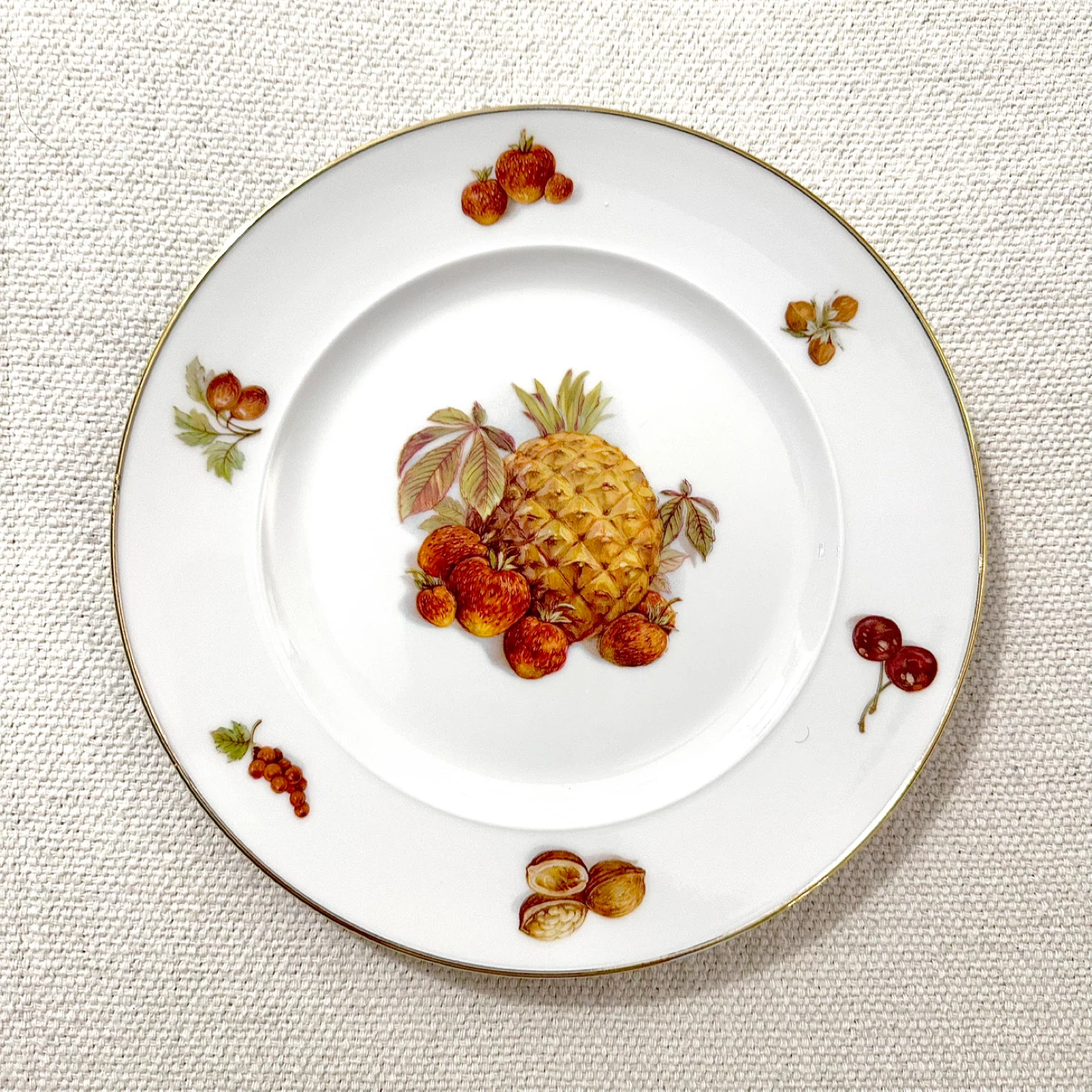Set of 6 vintage German orchard fruit dessert plates - photo 3