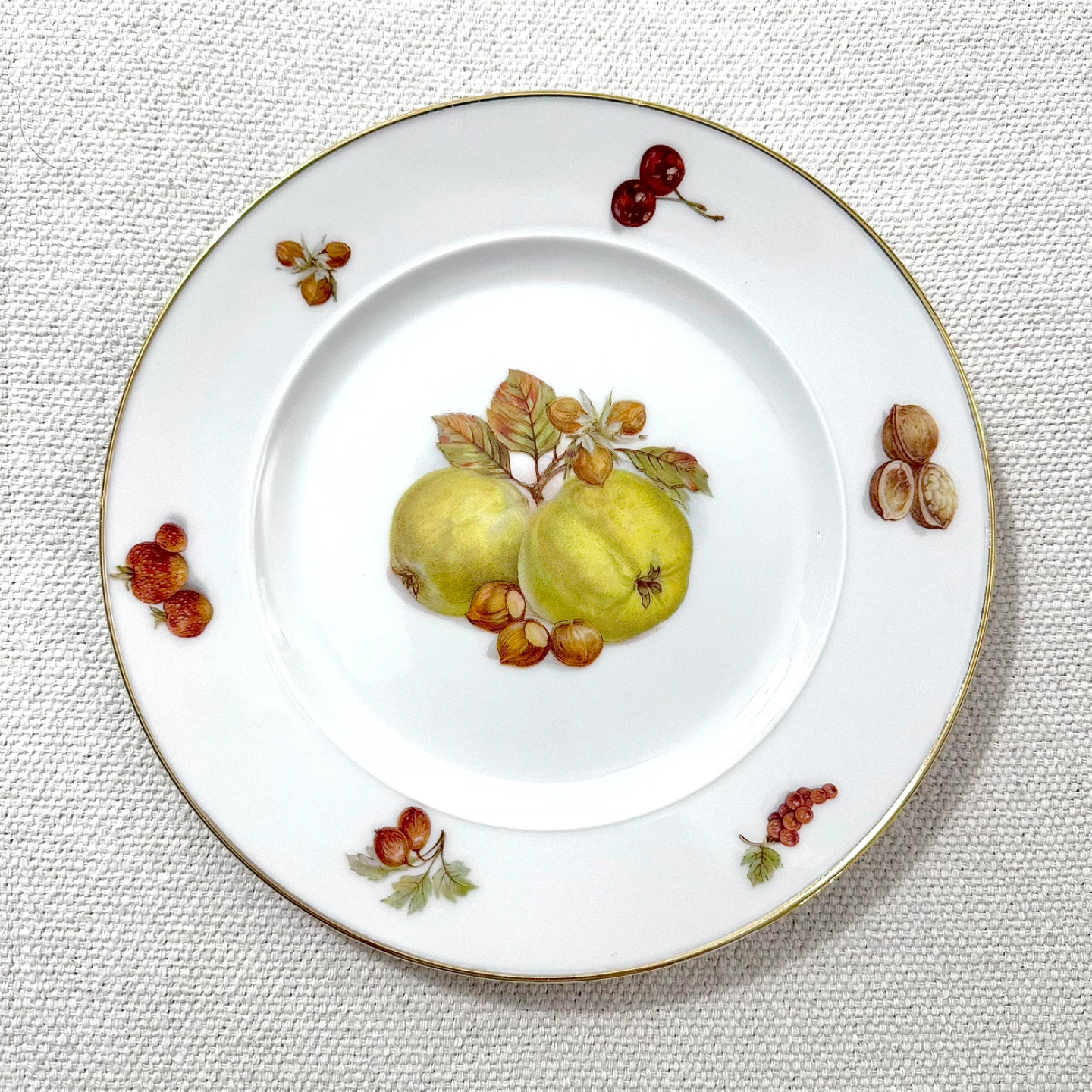 Set of 6 vintage German orchard fruit dessert plates - photo 4