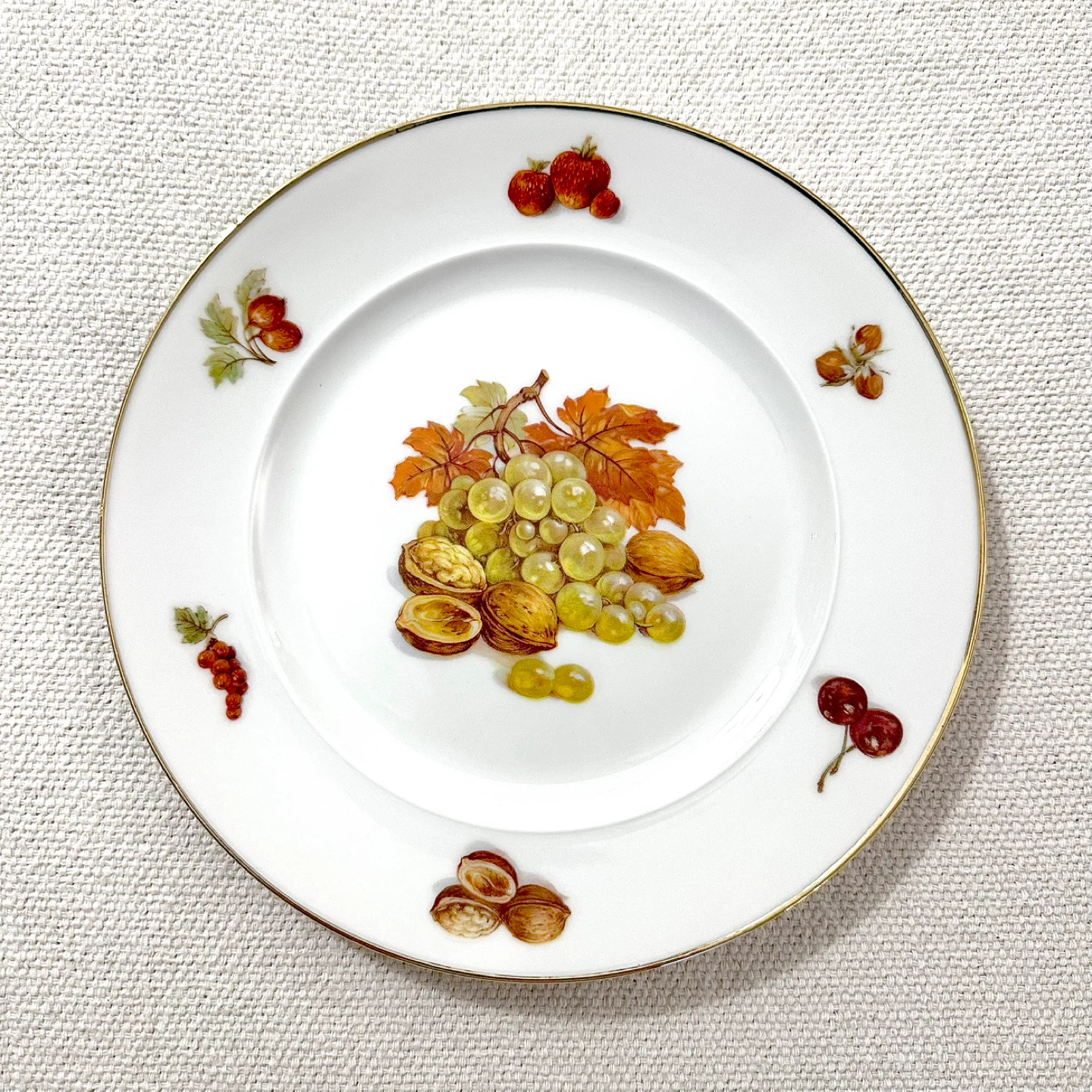 Set of 6 vintage German orchard fruit dessert plates - photo 2