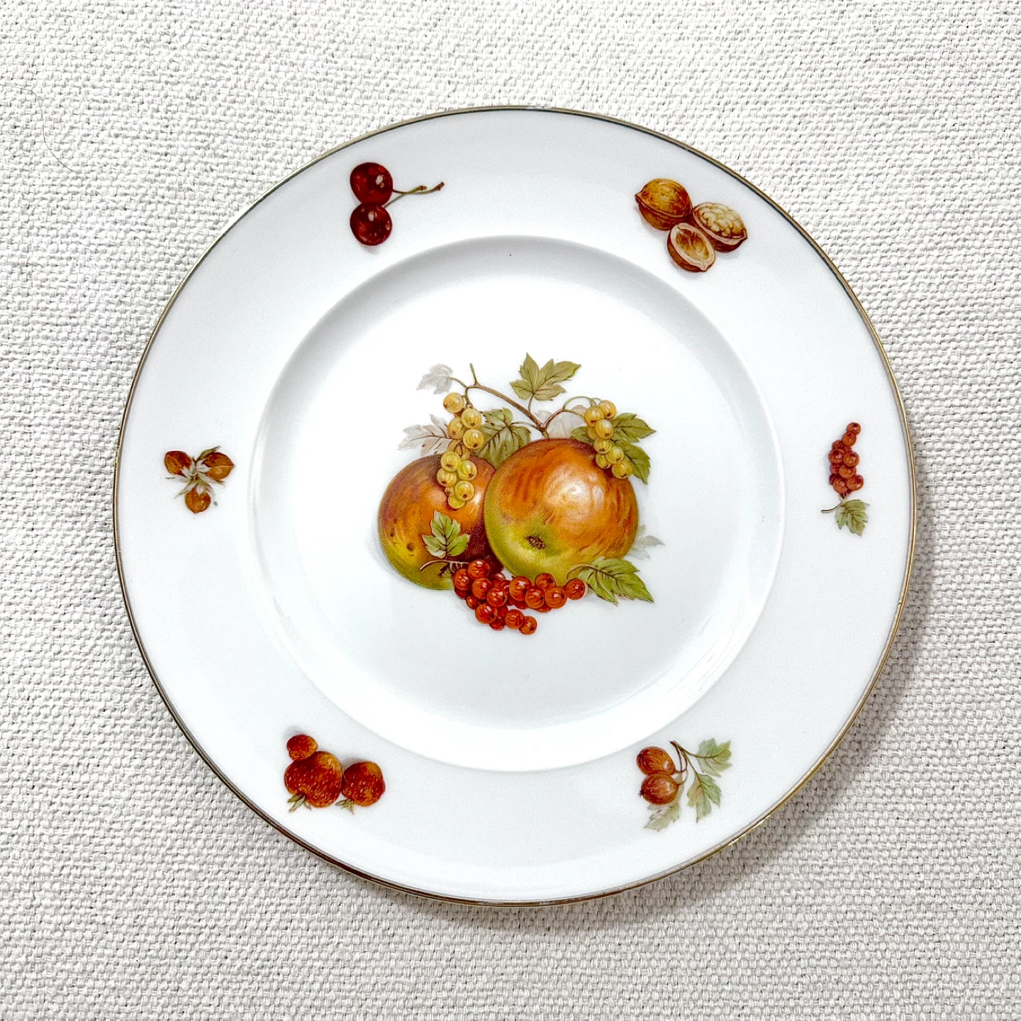 Set of 6 vintage German orchard fruit dessert plates - photo 5