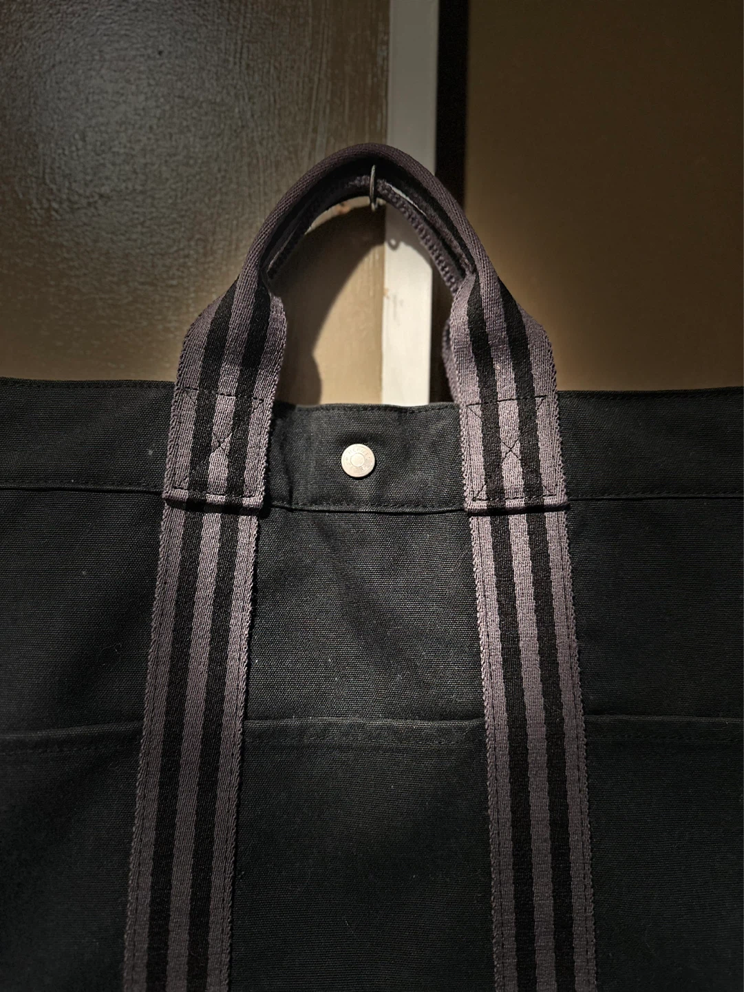 Hermès Black Canvas Tote Bag - photo 2