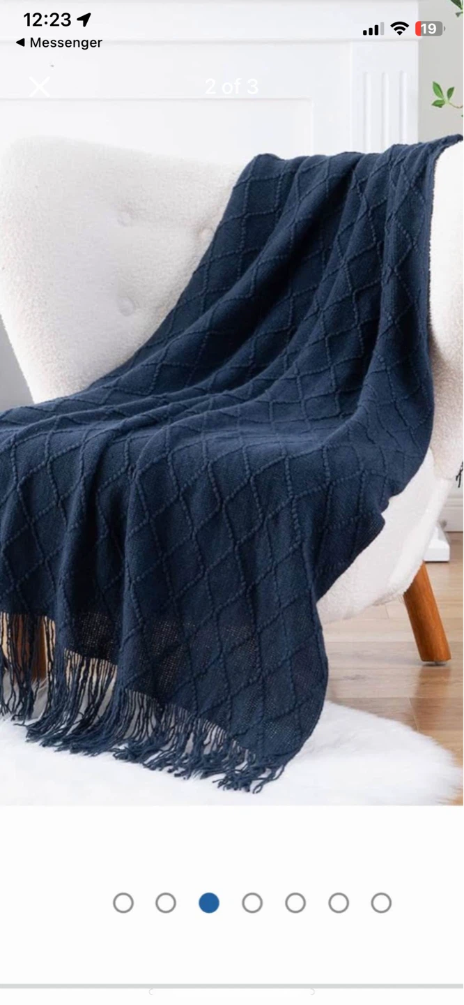 Knitted Throw Blanket - Red and blue brand new - photo 2