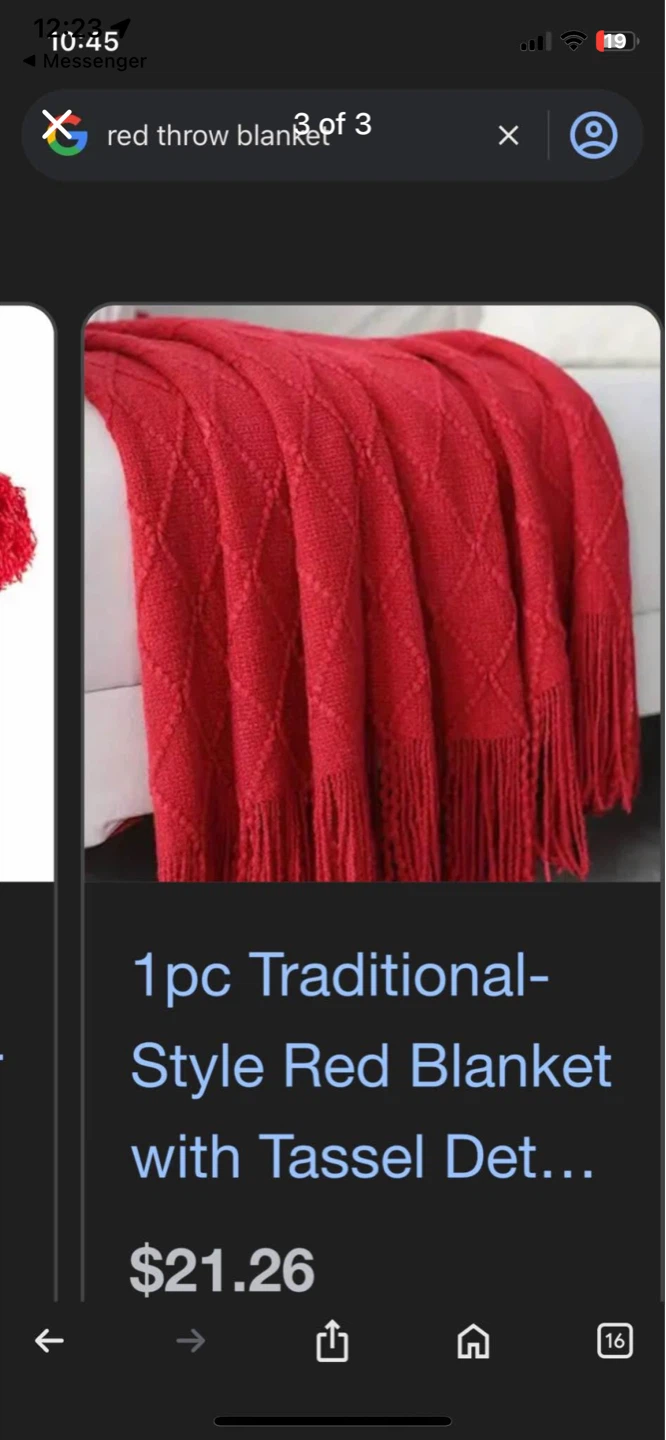Knitted Throw Blanket - Red and blue brand new