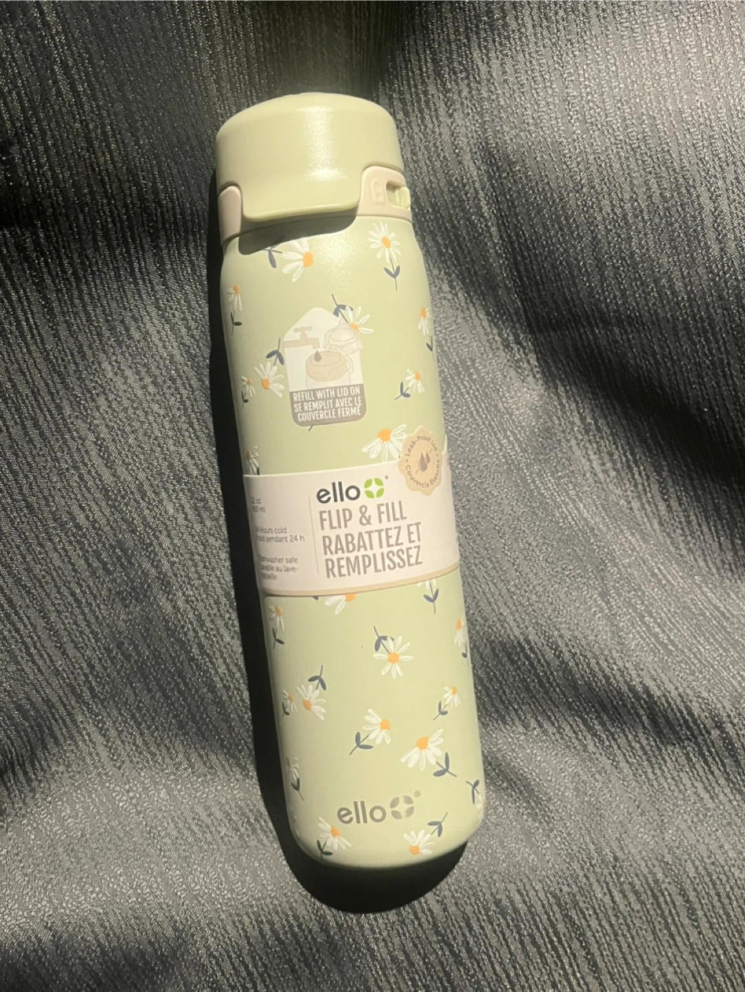 Ello Flip & Fill Water Bottle - Daisy Print - photo 2