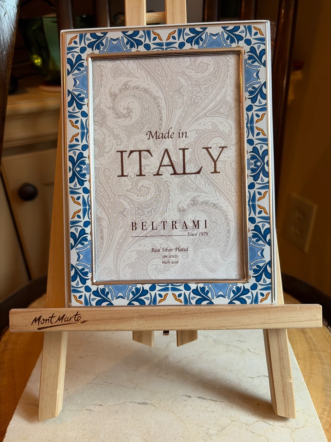 BELTRAMI "Made in Italy" Real Silver Plated Photo Frame 4x6