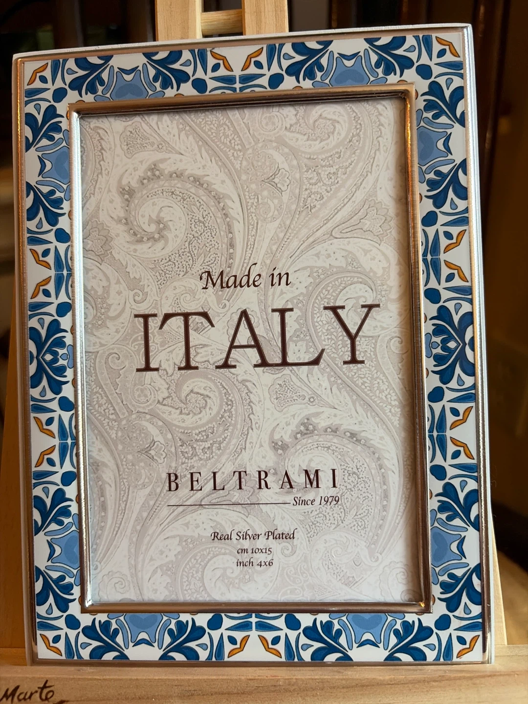 BELTRAMI "Made in Italy" Real Silver Plated Photo Frame 4x6 - photo 2