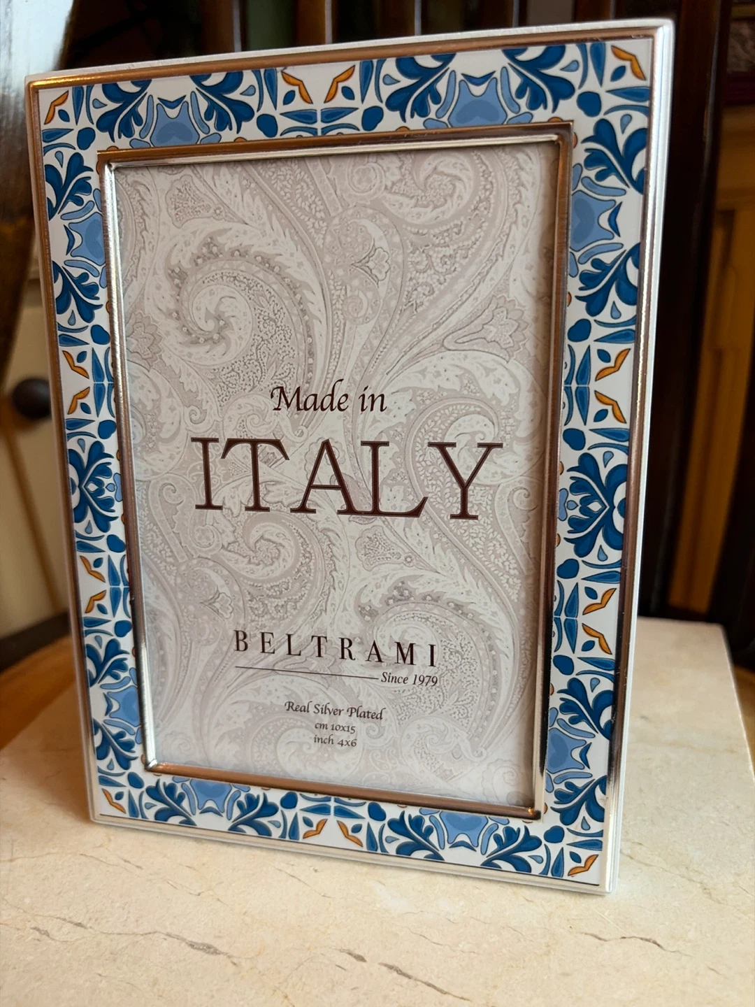 BELTRAMI "Made in Italy" Real Silver Plated Photo Frame 4x6 - photo 4
