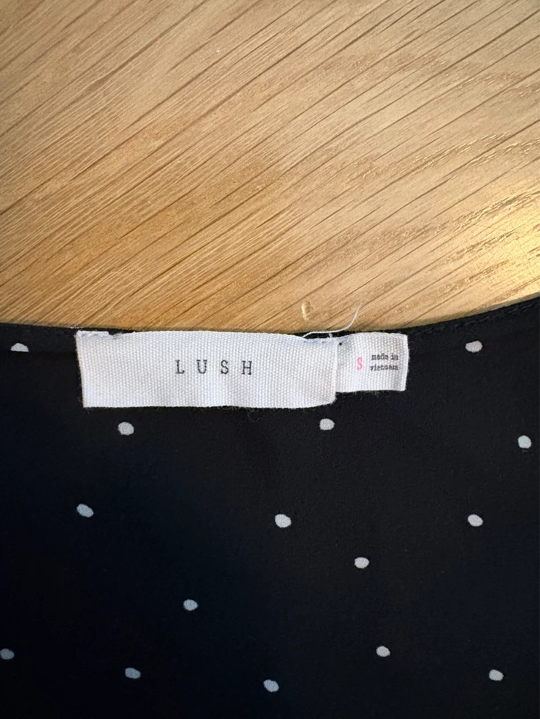 Lush Black & White Polka Dot Bell Sleeve Top - photo 3