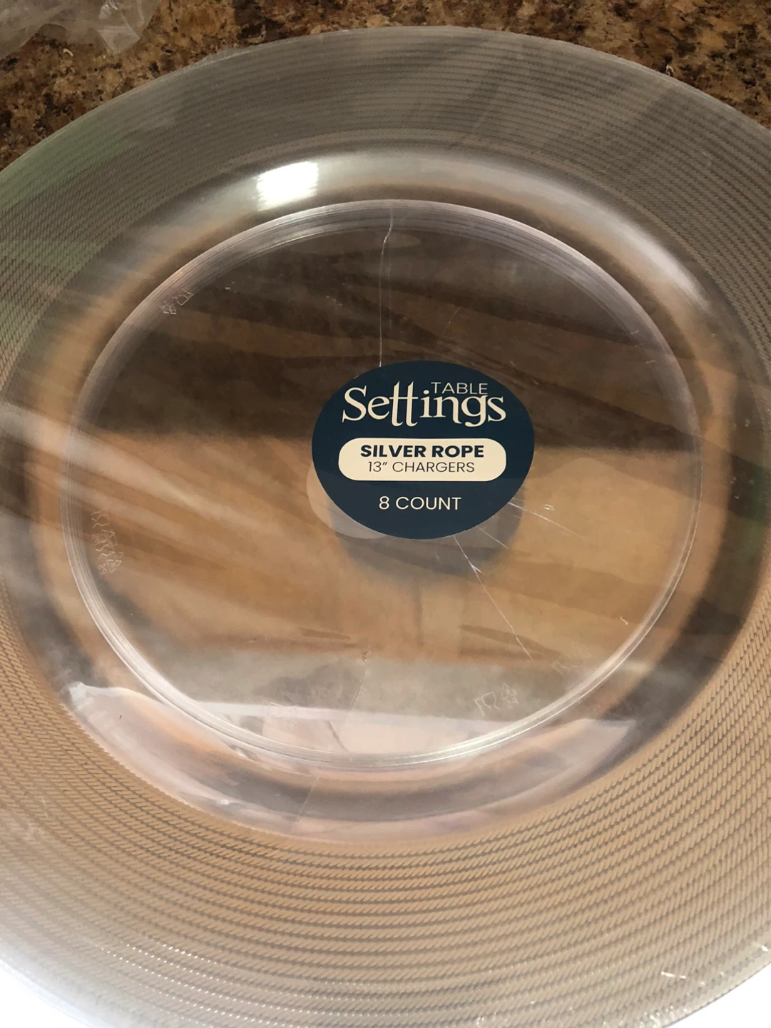 Table Settings Silver Rope Charger Plates - 8 Count - photo 2