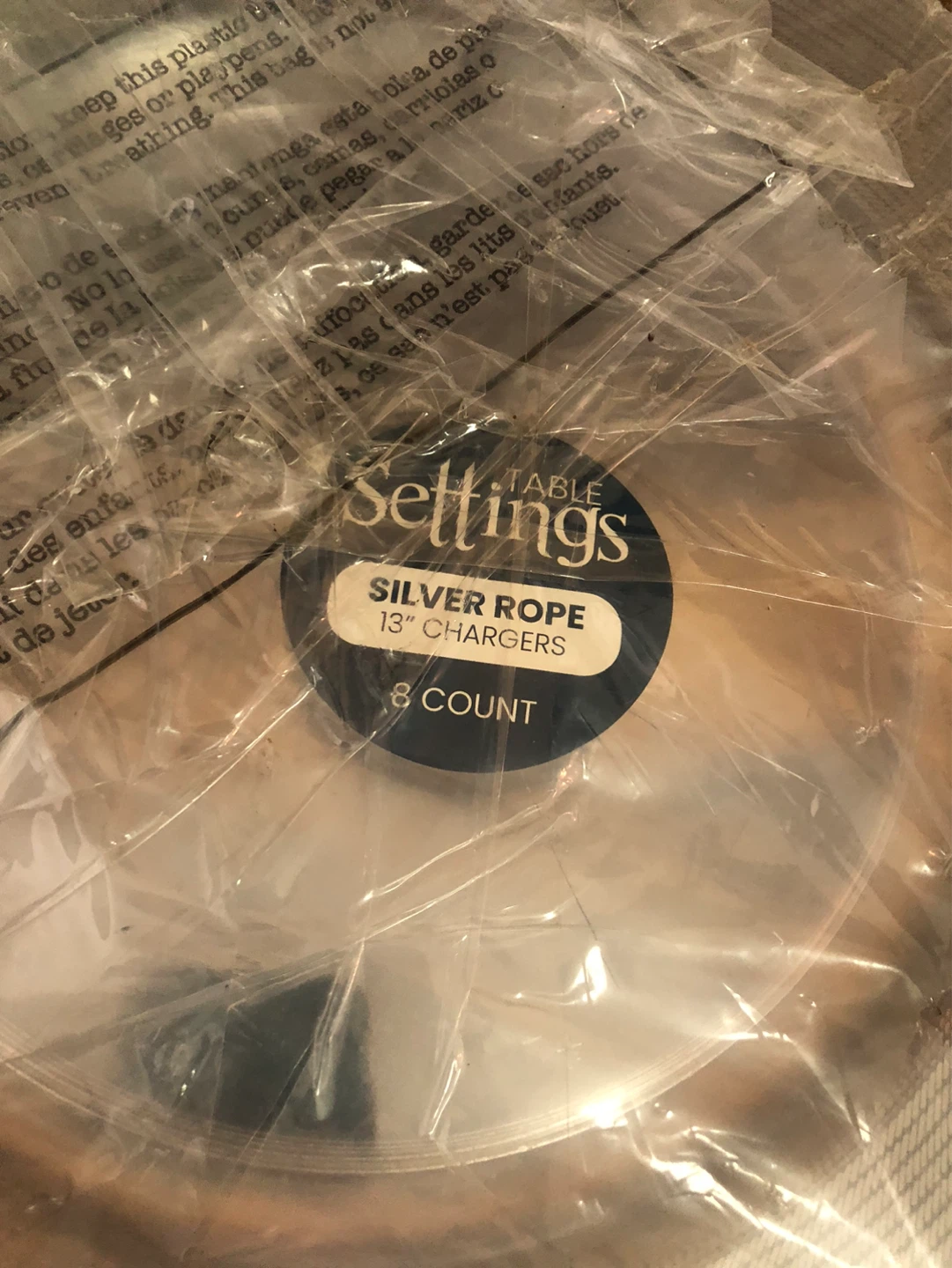 Table Settings Silver Rope Charger Plates - 8 Count - photo 3