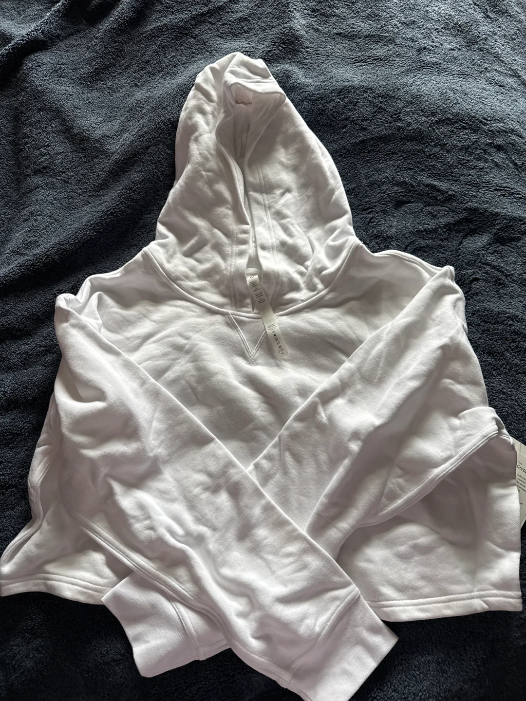 Lululemon White Cropped Hoodie