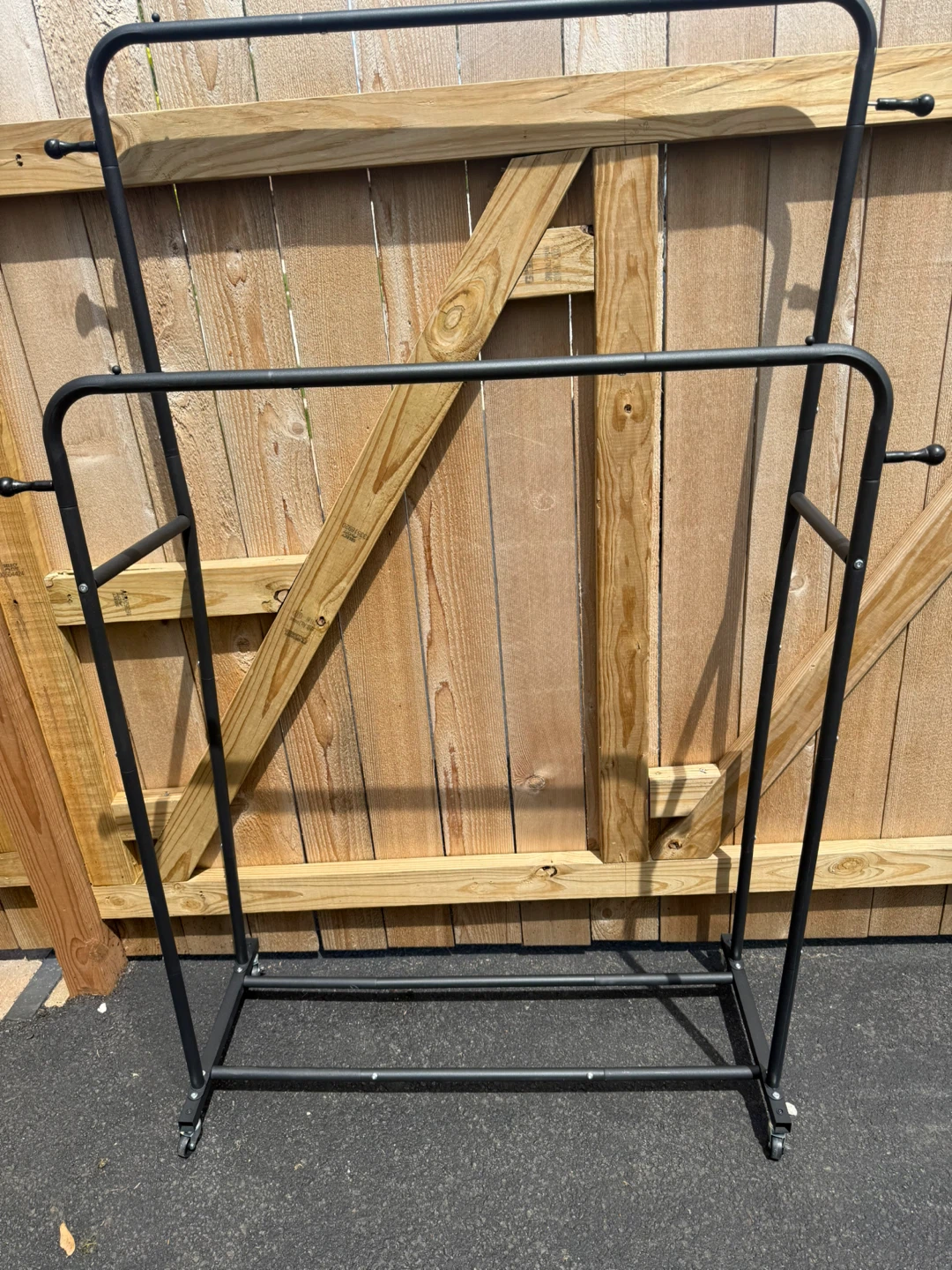 Black Double Rod Rolling Garment Rack - photo 2