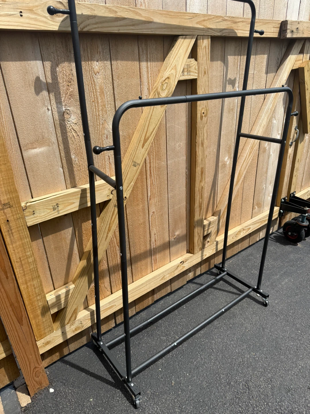Black Double Rod Rolling Garment Rack - photo 3