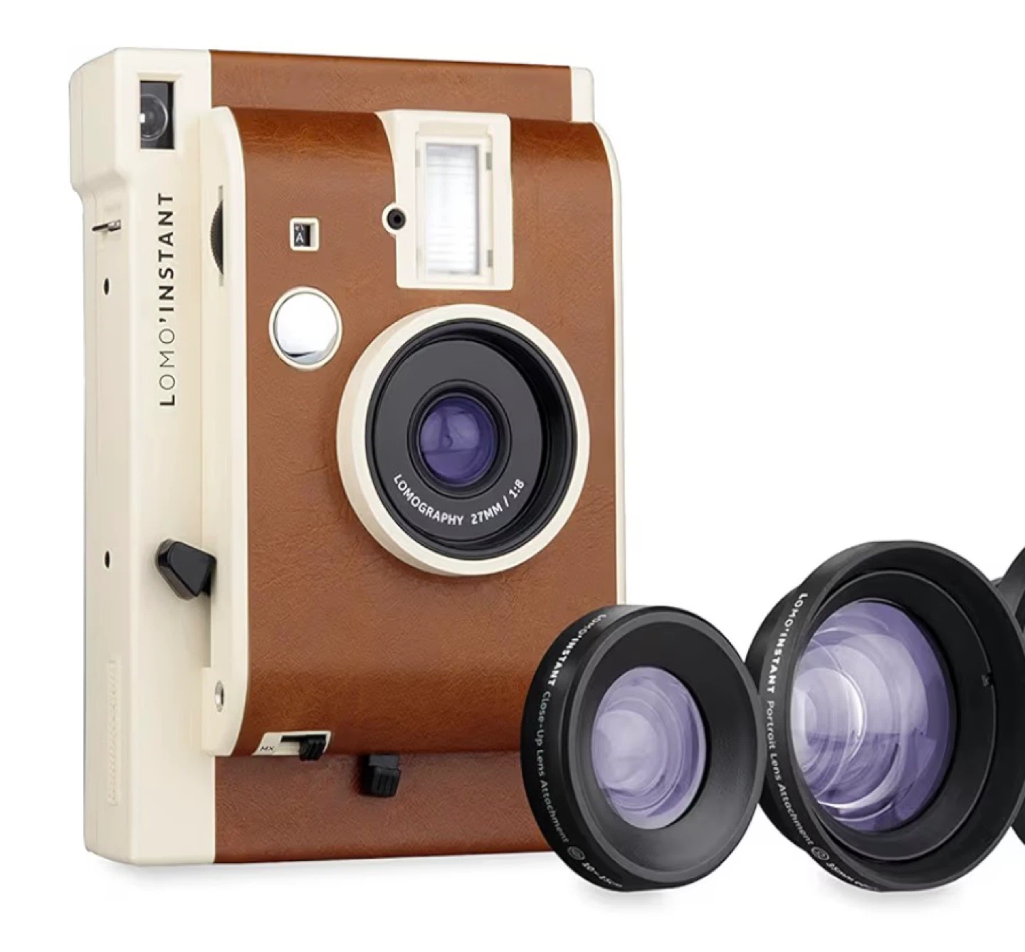 Lomo'Instant Camera with Brown Leather