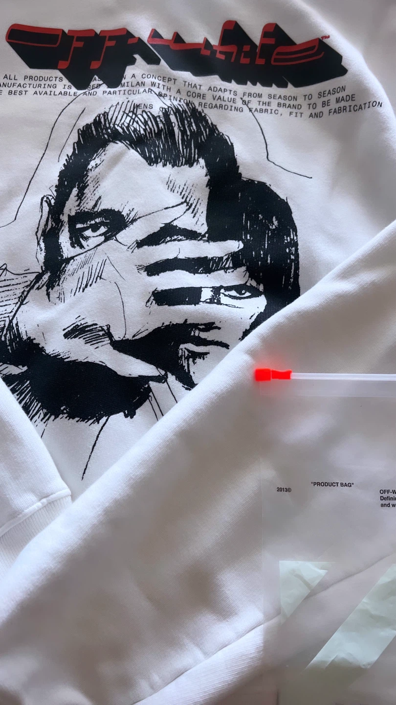 $185 Off-White UNWORN W/ TAGS White Graphic Hoodie Size Medium - photo 4