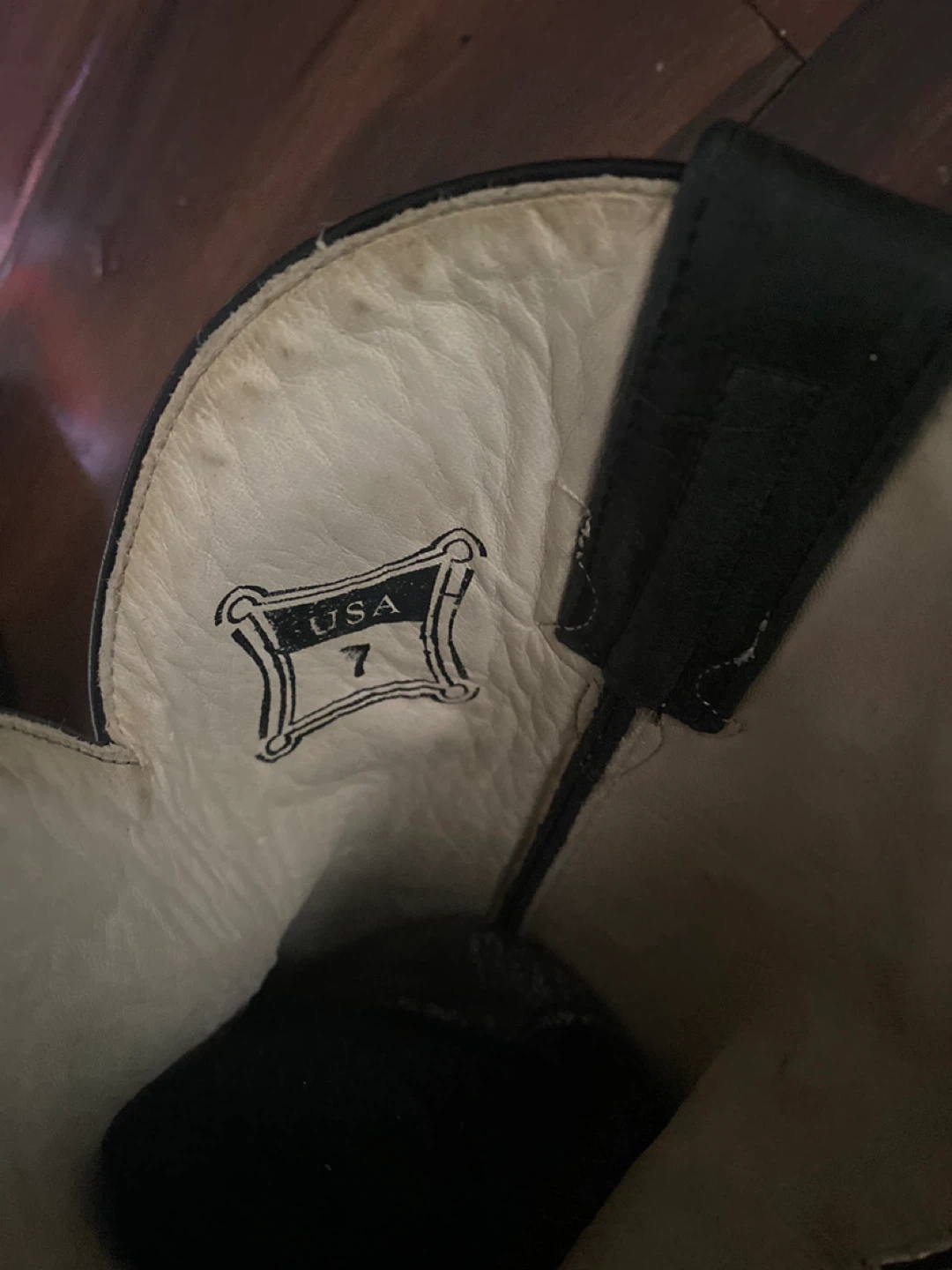 Black Embroidered Cowboy Boots - Size 7 - photo 5