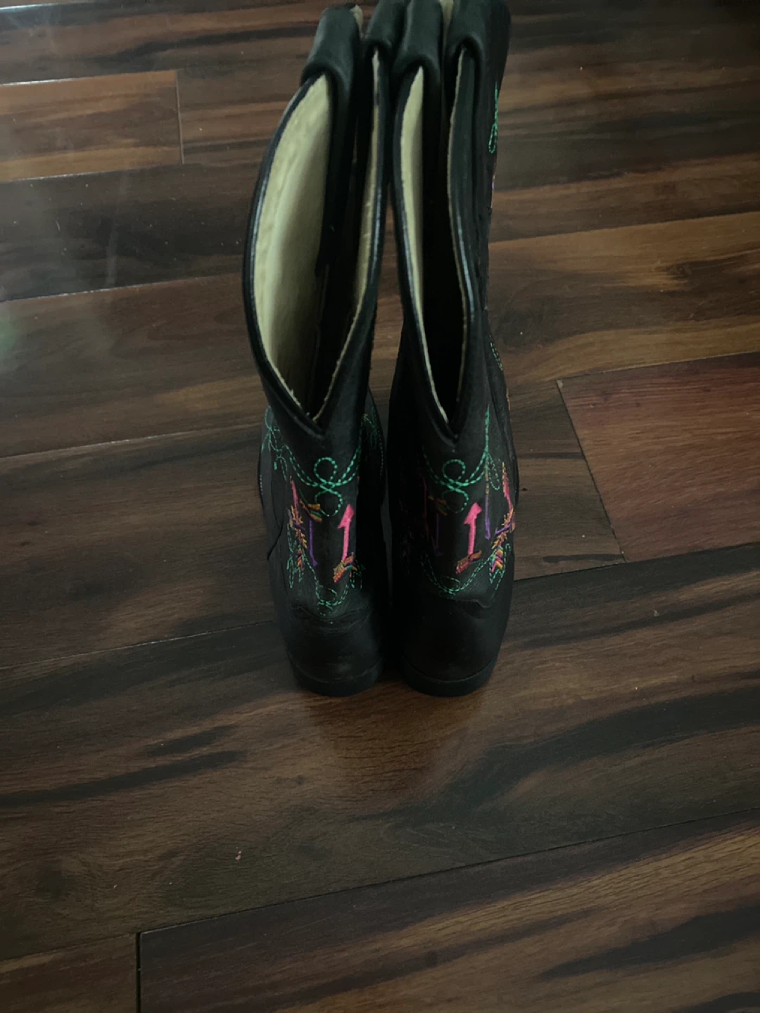 Black Embroidered Cowboy Boots - Size 7 - photo 3