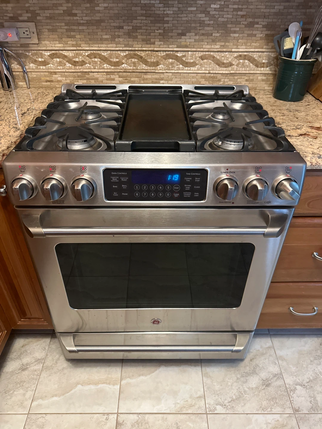 GE Cafe Series Stainless Steel Gas Range with Griddle
