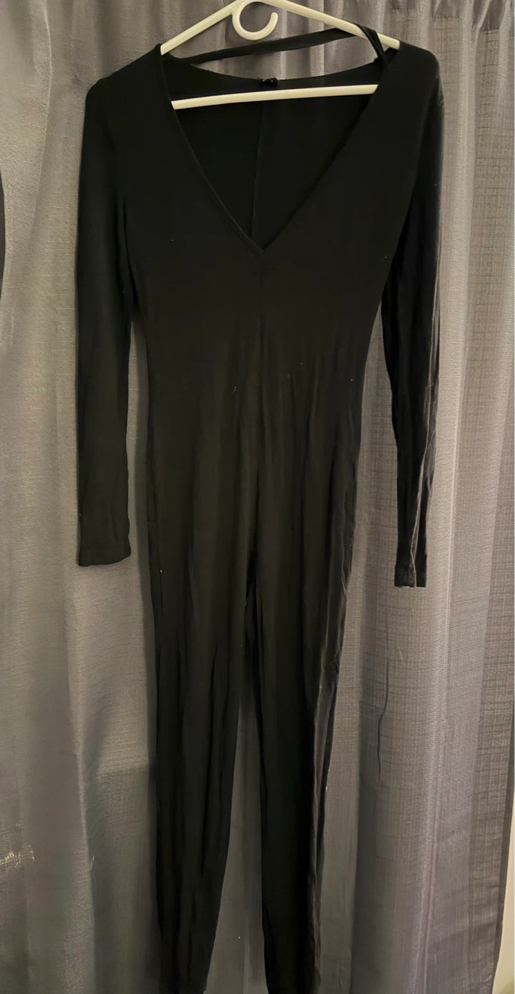 SHEIN Black Petite XS Long Sleeve Jumpsuit