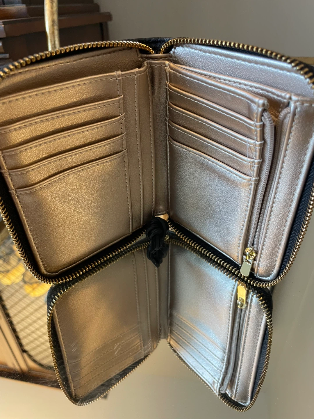 Louenhide Black  Vegan Leather Zip Around Wallet - photo 3