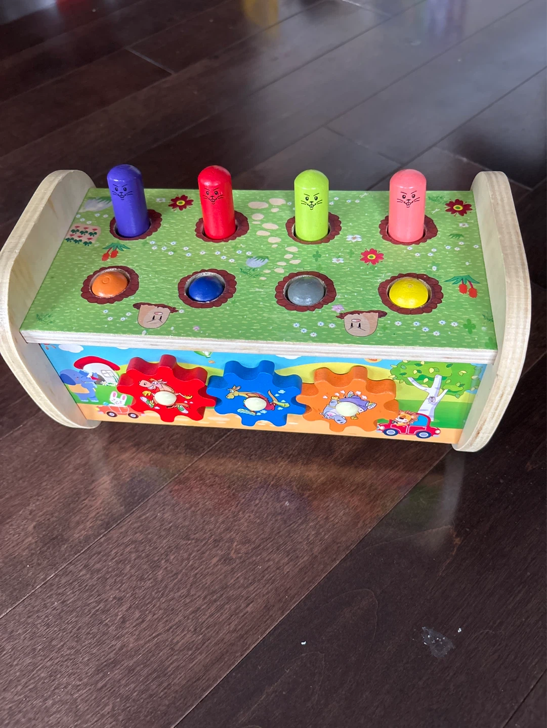 Wooden Pop-Up Toy with Gears