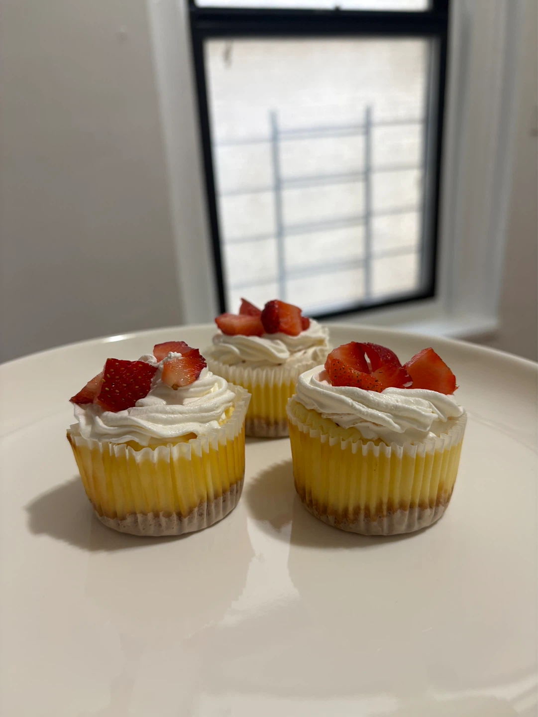 3 Strawberry Cheesecake Mini Cupcakes