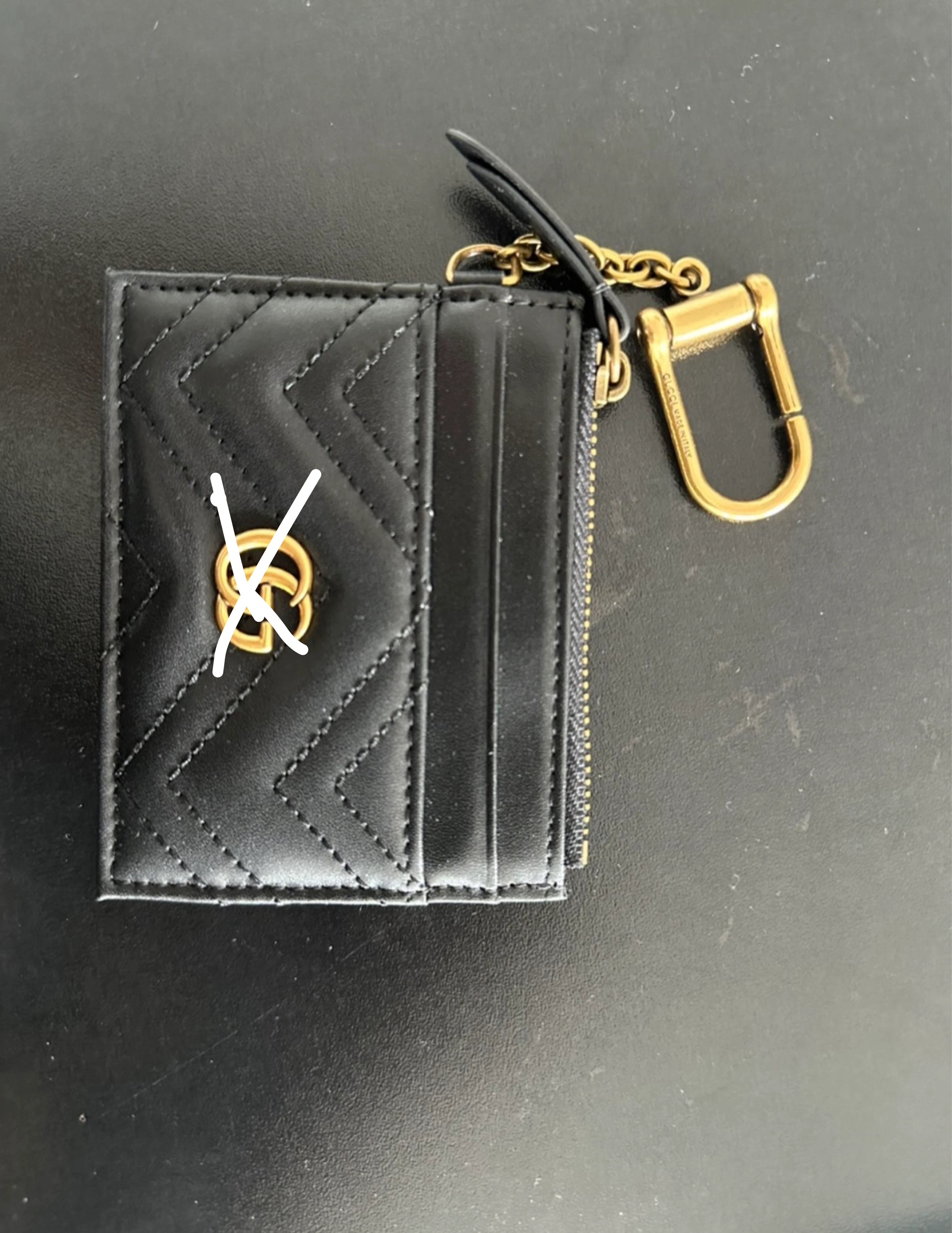 Designer Quilted Marmont Card Case with Zipper