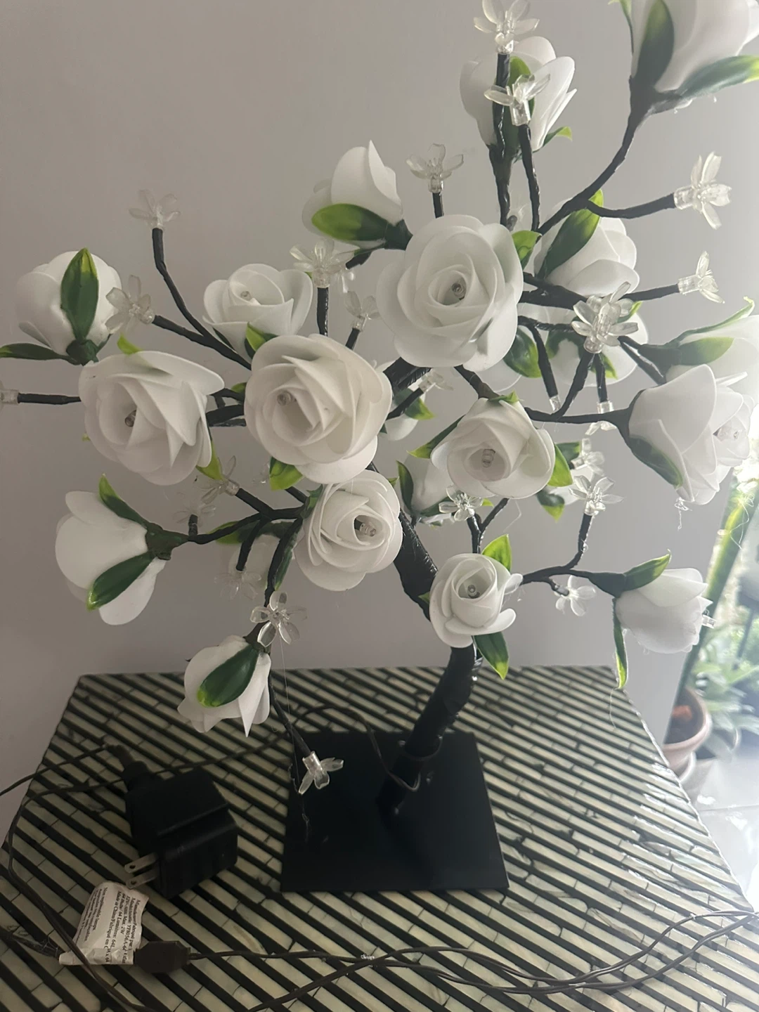 White Rose Tree Light Lamp