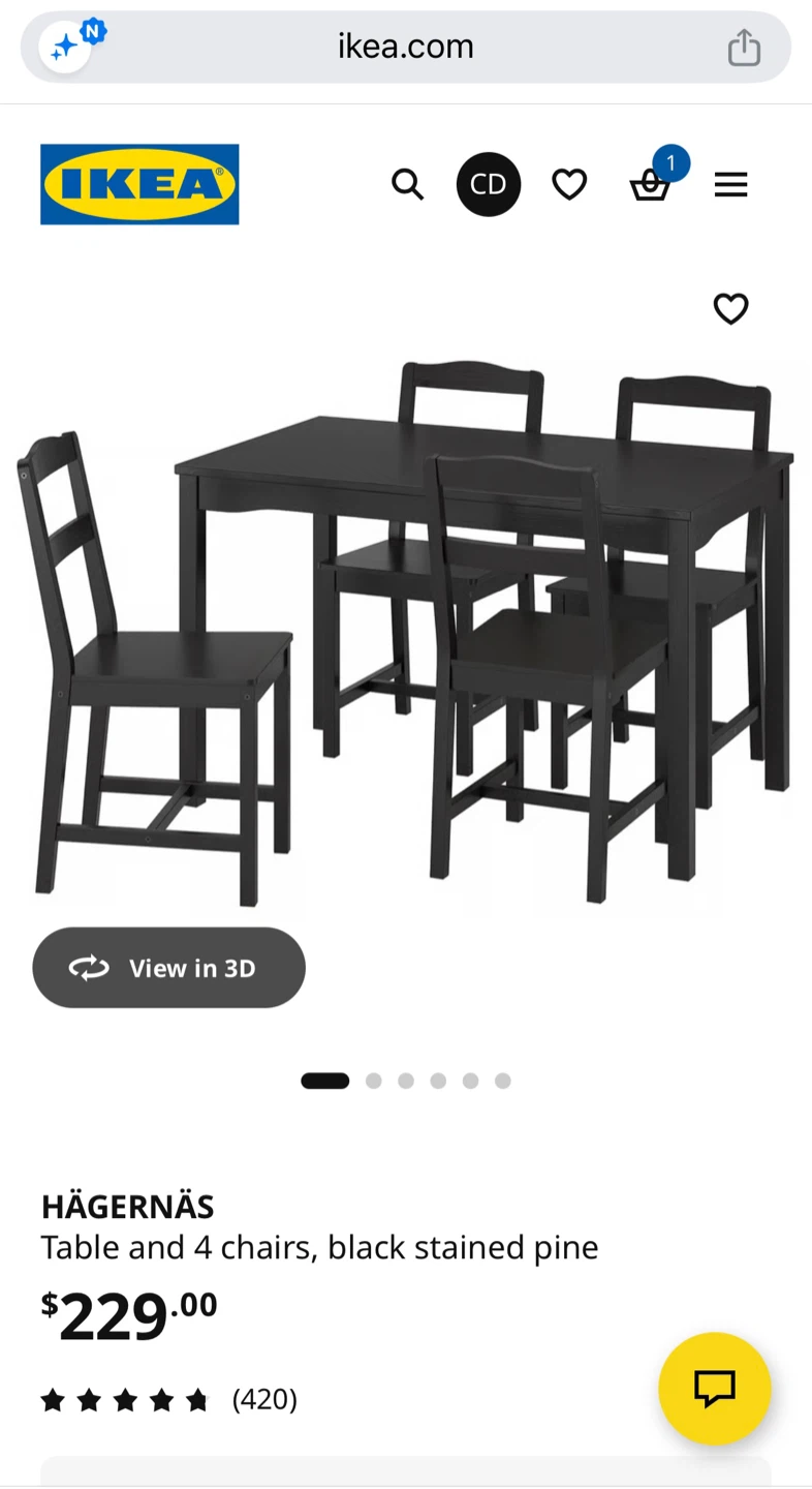 IKEA HÄGERNÄS Table and 4 Chairs with pads - photo 2