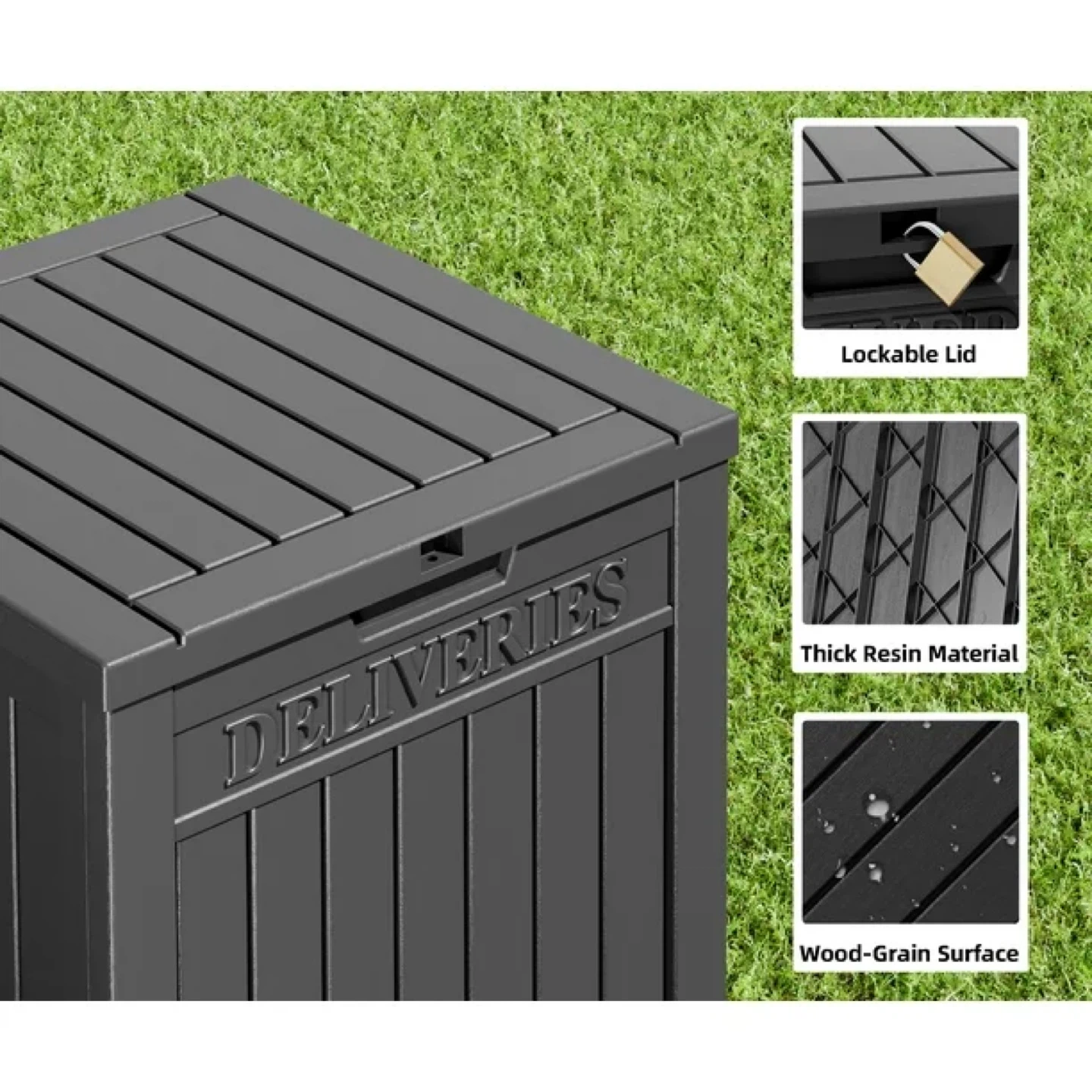Bifanuo Outdoor Waterproof 48 Gallons Resin Deck Box - photo 3