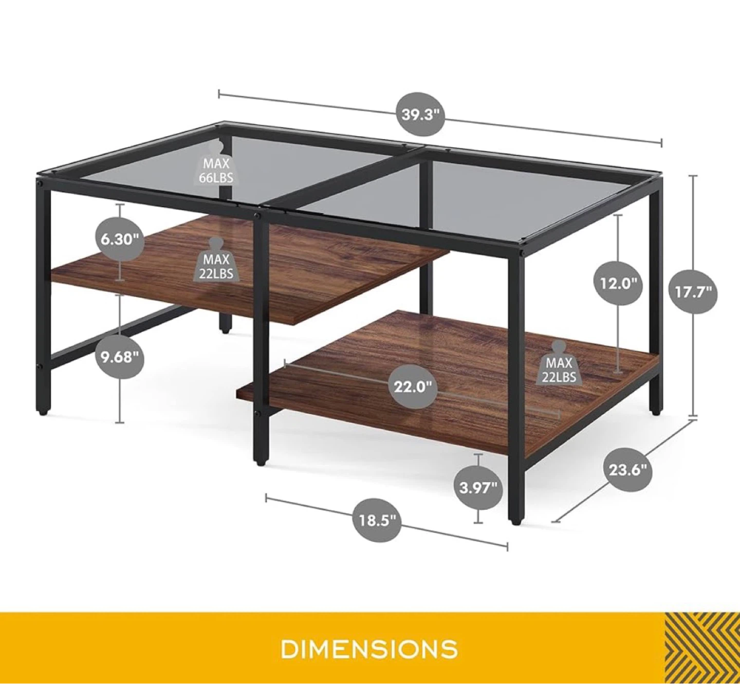 HOMOOI Glass Coffee Table - photo 2