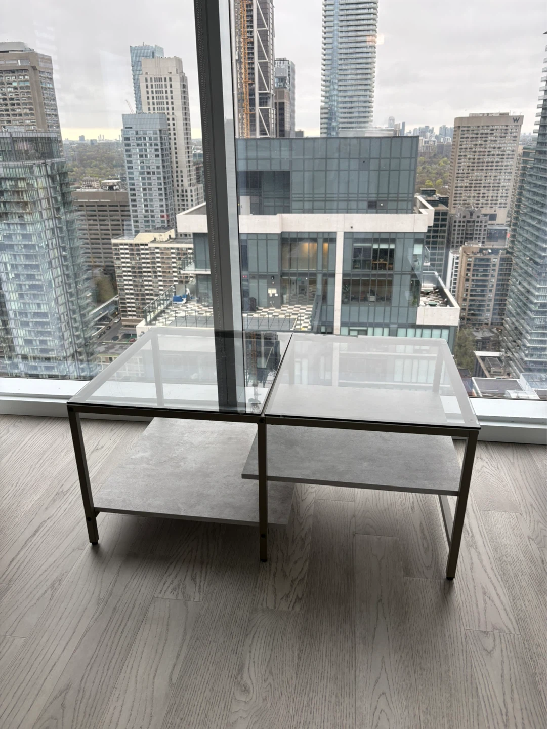 HOMOOI Glass Coffee Table