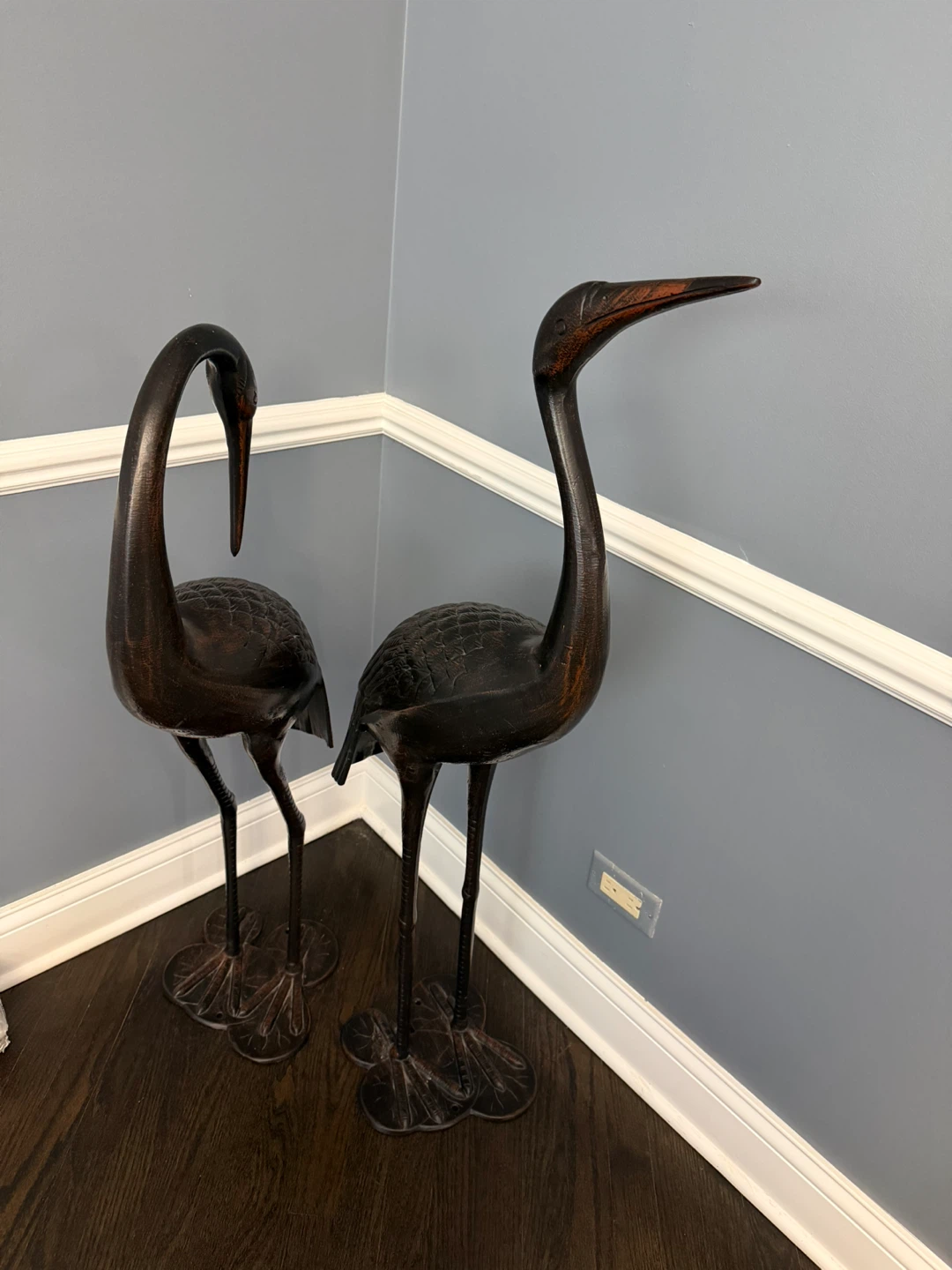 Set of 2 Decorative Wooden Cranes