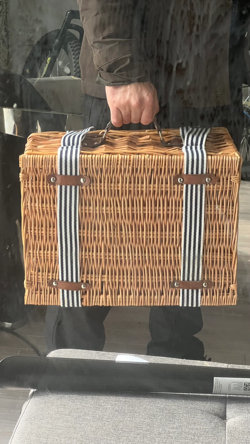 Wicker Picnic Basket with Insulated Cooler