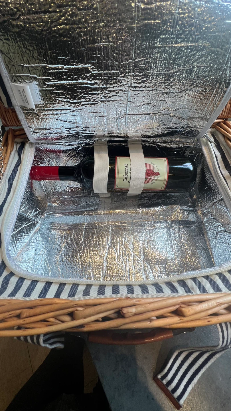 Wicker Picnic Basket with Insulated Cooler - photo 5