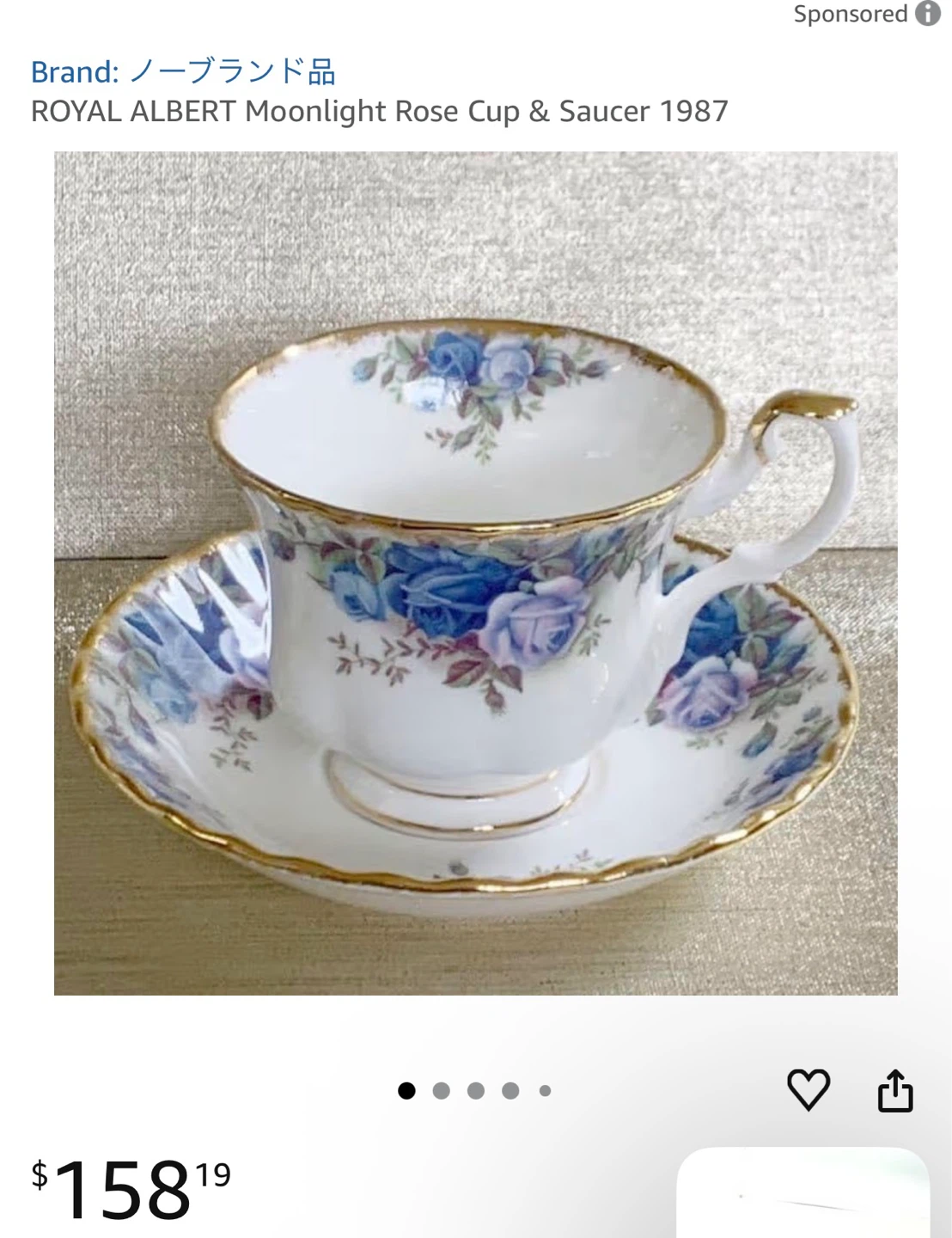 Royal Albert Moonlight 20 pc Rose Cup & Saucer and plates 1987 - photo 3