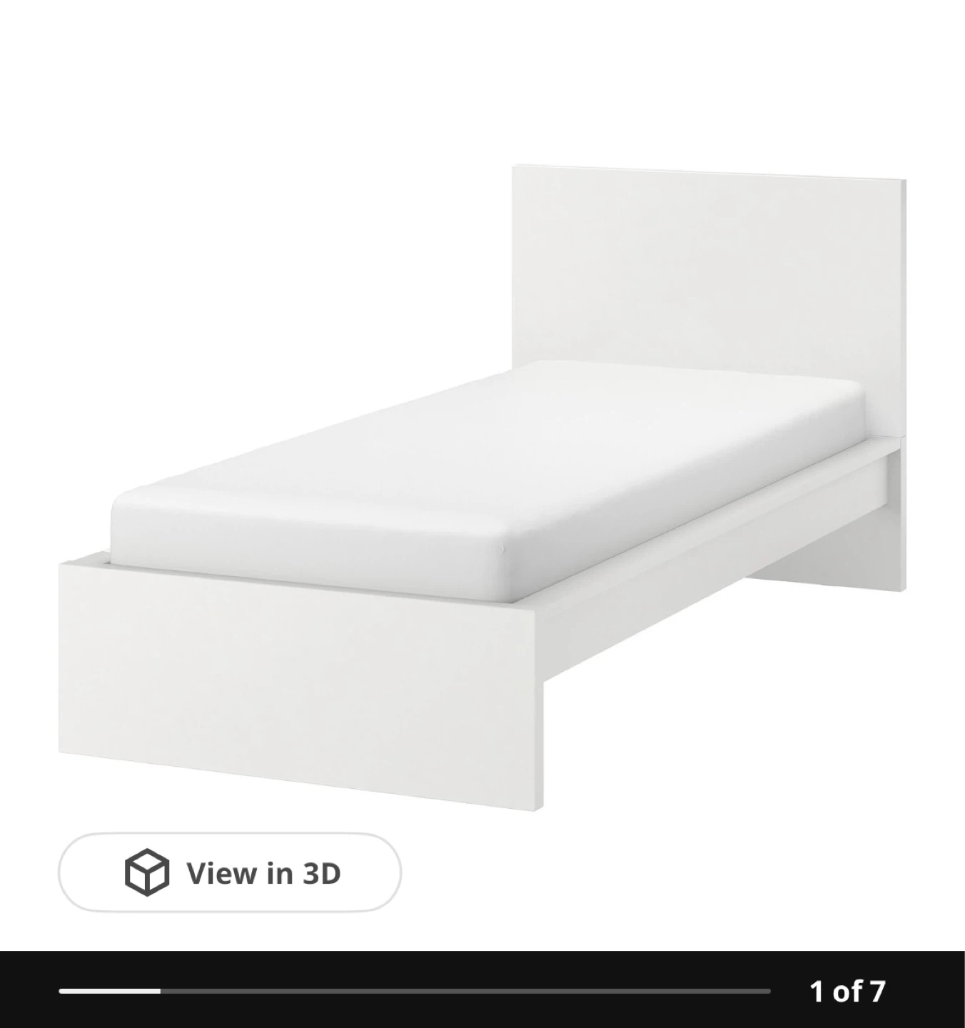 IKEA White Single Bed Frame