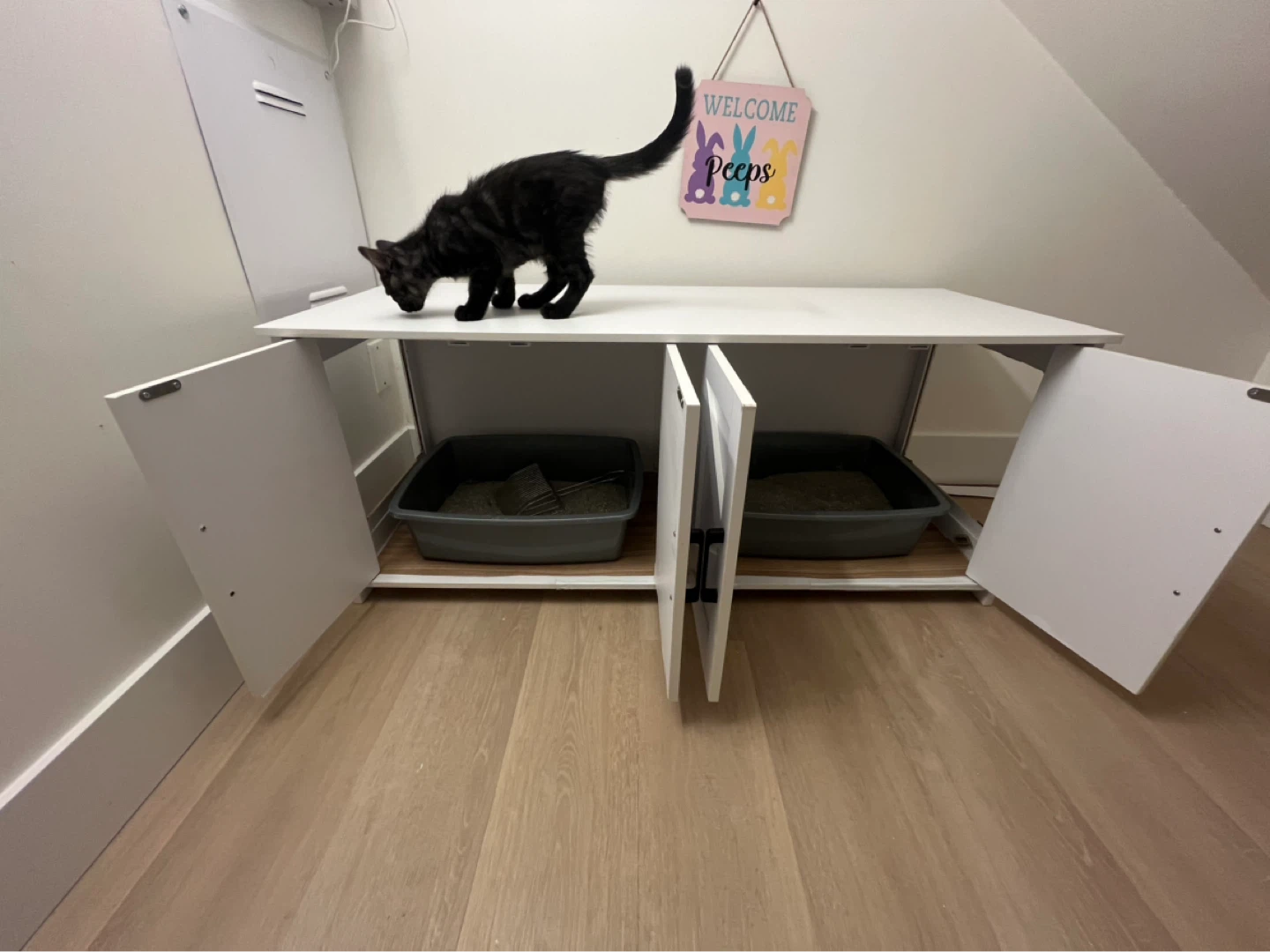 Double Cat Litter Box Enclosure - photo 3