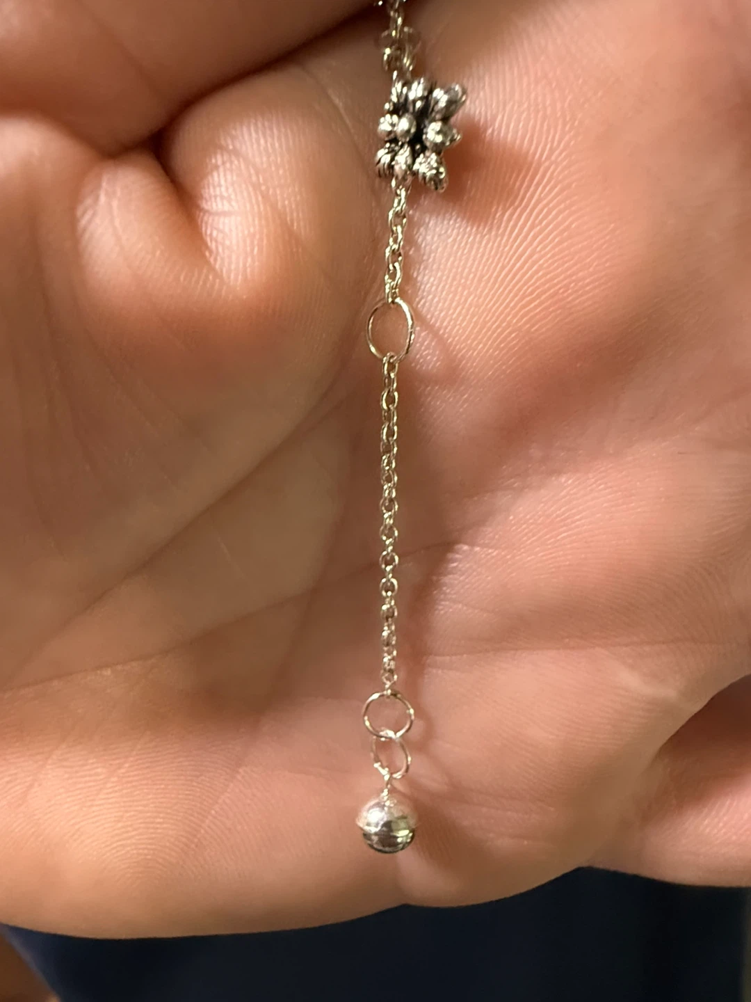 Sterling Silver Anklet with Floral Charms - photo 4
